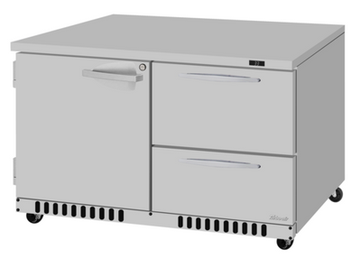 Turbo Air PUR-48-D2R(L)-FB-N 11.1 Cu. Ft. Stainless Steel Solid PRO Series Undercounter Refrigerator - 115 Volts