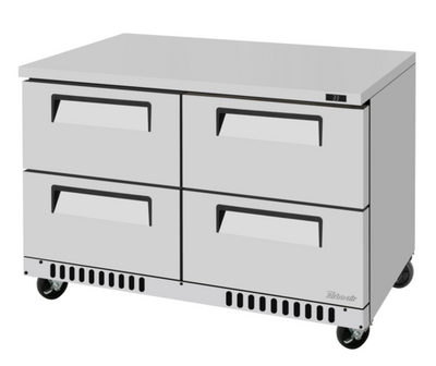 Turbo Air TUR-48SD-D4-FB-N 11.1 Cu. Ft. Stainless Steel Solid Super Deluxe Series Undercounter Refrigerator - 115 Volts