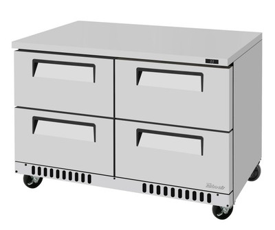Turbo Air TUR-48SD-D4-FB-N 11.1 Cu. Ft. Stainless Steel Solid Super Deluxe Series Undercounter Refrigerator - 115 Volts