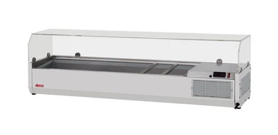 Turbo Air CTST-1500G-13-N 59" L Stainless Steel E-Line Countertop Salad Table with Clear Hood - 115 Volts