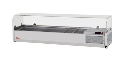 Turbo Air CTST-1500G-13-N 59" L Stainless Steel E-Line Countertop Salad Table with Clear Hood - 115 Volts