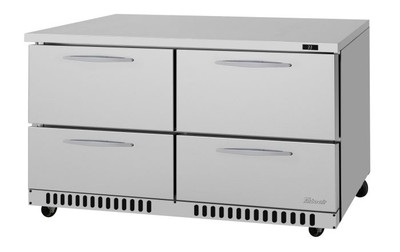 Turbo Air PUR-60-D4-FB-N 14.8 Cu. Ft. Stainless Steel Solid PRO Series Undercounter Refrigerator - 115 Volts