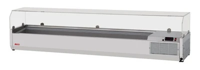 Turbo Air CTST-1800G-13-N 70.88" L Stainless Steel E-Line Countertop Salad Table with Clear Hood - 115 Volts