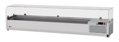 Turbo Air CTST-1800G-13-N 70.88" L Stainless Steel E-Line Countertop Salad Table with Clear Hood - 115 Volts