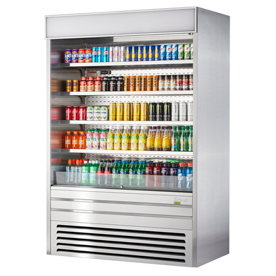 Turbo Air TOM-60ES-N 28.6 Cu. Ft. Stainless Steel Vertical Air Curtain Open Display Merchandiser - 115 Volts