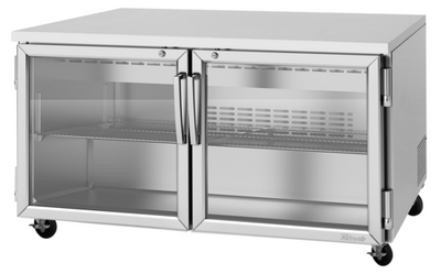 Turbo Air PUR-60-G-N 17 Cu. Ft. Stainless Steel Glass PRO Series Undercounter Refrigerator - 115 Volts