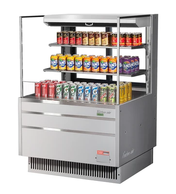 Turbo Air TOM-36L-UFD-S-3S-N 11.1 Cu. Ft. Low-Profile Horizontal Open Display Merchandiser - 115 Volts