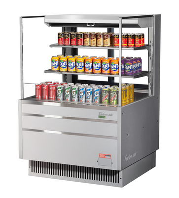 Turbo Air TOM-36L-UFD-S-3S-N 11.1 Cu. Ft. Low-Profile Horizontal Open Display Merchandiser - 115 Volts