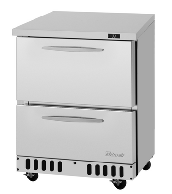 Turbo Air PUR-28-D2-FB-N 6.5 Cu. Ft. Stainless Steel Solid PRO Series Undercounter Refrigerator - 115 Volts