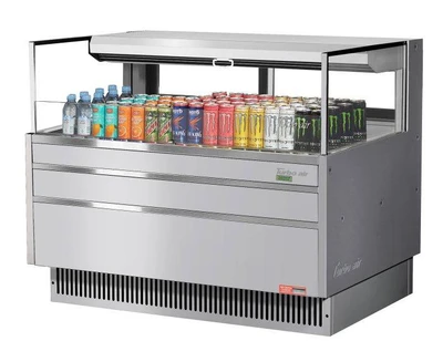 Turbo Air TOM-48L-UFD-S-1S-N 6.3 Cu. Ft. Low-Profile Horizontal Open Display Merchandiser - 115 Volts