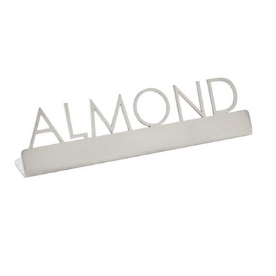 American Metalcraft SSA5 1.25" H Silver Stainless Steel Almond Sign