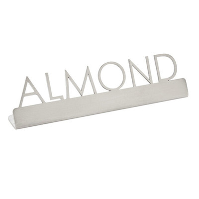 American Metalcraft SSA5 1.25" H Silver Stainless Steel Almond Sign