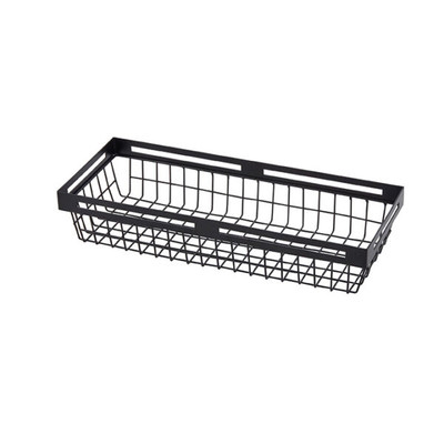 American Metalcraft BNRB156 15" L x 6" W Black Metal Rectangular Basket