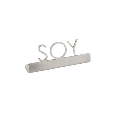 American Metalcraft SSS3 1.25&quot; H Silver Stainless Steel Soy Sign