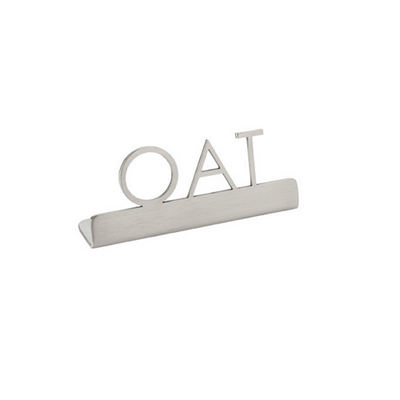 American Metalcraft SSO3 1.25" H Silver Stainless Steel Oat Sign