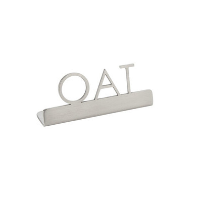American Metalcraft SSO3 1.25" H Silver Stainless Steel Oat Sign