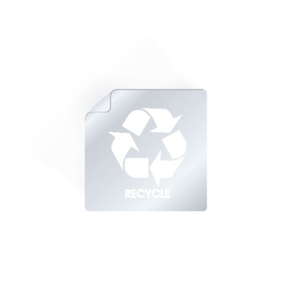 FOH RWL017CLM94 1.5" W White Plastic Square Recycle Label