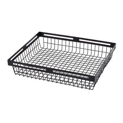 American Metalcraft BNRB1512 15&quot; L x 12&quot; W Black Metal Rectangular Basket