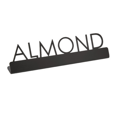 American Metalcraft SBA5 1.25" H Black Stainless Steel Almond Sign