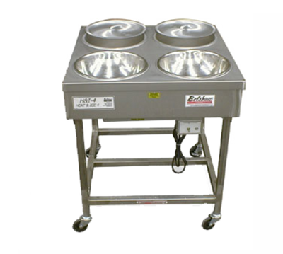 Belshaw 84900124 7 Lbs. Stainless Steel Electric Icing Table with 4 Bowls and Lids - 240 Volts