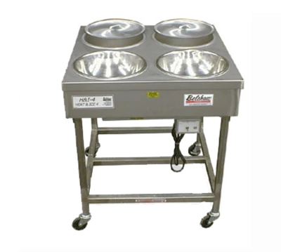 Belshaw 84900124 7 Lbs. Stainless Steel Electric Icing Table with 4 Bowls and Lids - 240 Volts