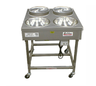 Belshaw 84900124 7 Lbs. Stainless Steel Electric Icing Table with 4 Bowls and Lids - 240 Volts