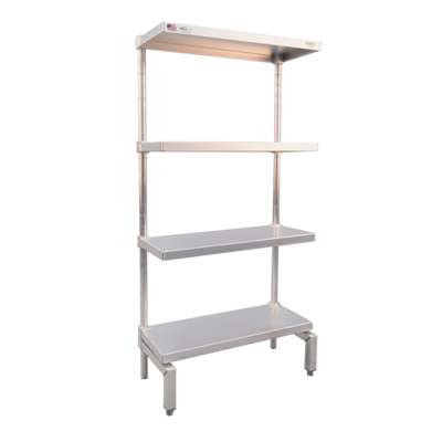 New Age 53316 42&quot; W Aluminum Stationary Order Pick-Up Station Shelving Unit
