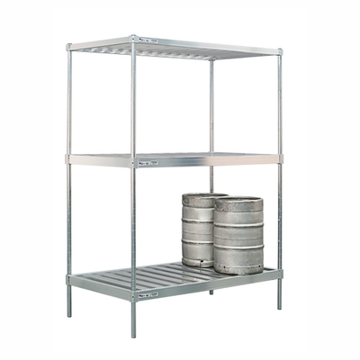 New Age 51171 60" W x 34" D Aluminum Double Deep Keg Rack