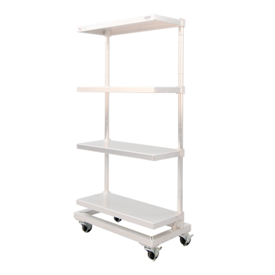 New Age 53317 42&quot; W Aluminum Mobile To-Go Shelving Unit