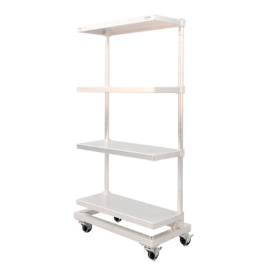 New Age 53317 42" W Aluminum Mobile To-Go Shelving Unit