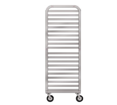 New Age 93024 20 Platters Aluminum Full Height Open Sides Mobile Platter Rack