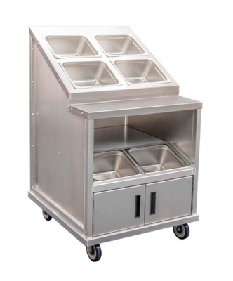New Age 54084 30.25" W Aluminum Flavor Station Mobile Condiment Cart