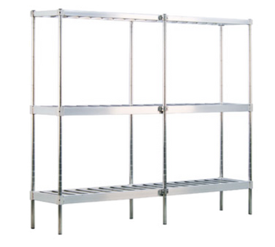 New Age 1289 93" W x 18" D x 76" H Aluminum T-Bar Shelves Keg Rack