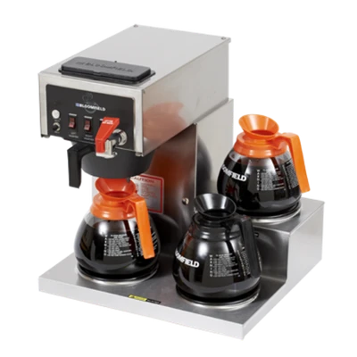 Bloomfield 8572D3F-120V 3 Warmers Stainless Steel Single Pour Over Koffee King Decanter Brewer - 120 Volts