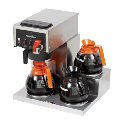 Bloomfield 8572D3F-120V 3 Warmers Stainless Steel Single Pour Over Koffee King Decanter Brewer - 120 Volts