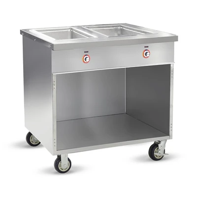 FWE HLC-2W6-1-DRN 34.25" W Stainless Steel Handy Line Serving Cabinet - 120 Volts