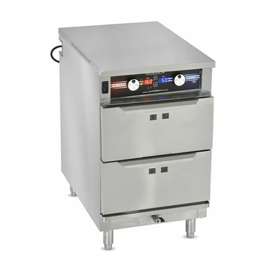 FWE PHTT-2DR-6 18.5" W Stainless Steel Free Standing Clymate IQ Heated Holding and Humidified Drawer - 120 Volts