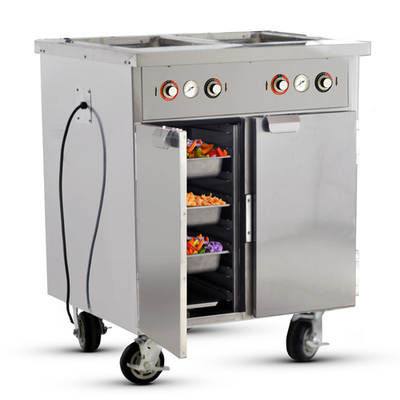 FWE HLC-2W6-7H-14-DRN 35" W Stainless Steel Handy Line Serving Cabinet - 120 Volts