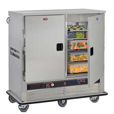 FWE UHRS-7-7 2 Sections Stainless Steel Mobile Heated and Refrigerated Split Cabinet - 120 Volts