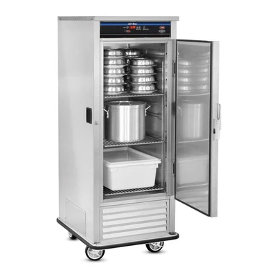 FWE SR-30 30.25" W Stainless Steel 1 Solid Door Mobile Refrigerated Cabinet - 120 Volts