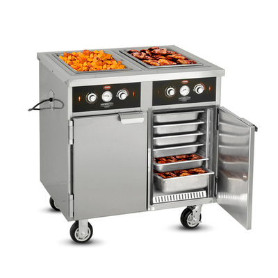 FWE HLC-4W6-7H-28-HWR 68.75" W Stainless Steel Tray Line Heated Serving and Holding Cabinet - 220/240 Volts