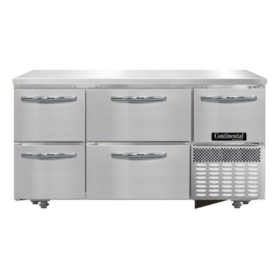 Continental Refrigerator FA60SN-U-D 60"W Undercounter Shallow Depth Freezer Base - 115 Volts