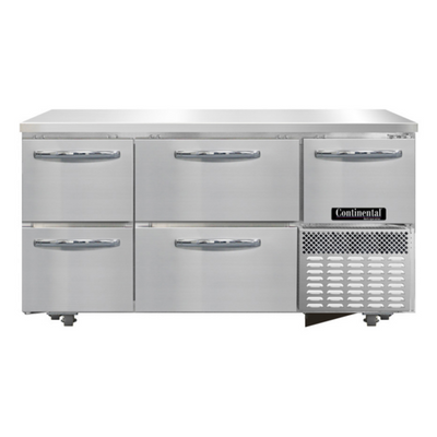 Continental Refrigerator FA60SN-U-D 60"W Undercounter Shallow Depth Freezer Base - 115 Volts