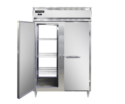 Continental Refrigerator D2RFNPT 21 Cu. Ft. Stainless Steel 2 Sections Pass-Thru Designer Line Refrigerator or Freezer - 115 Volts