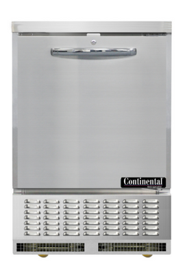 Continental Refrigerator UCF24N 4.82 Cu. Ft. Stainless Steel Solid Undercounter Freezer - 115 Volts