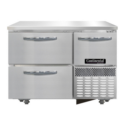 Continental Refrigerator RA43SN-U-D 43&quot; W Stainless Steel Solid Undercounter Shallow Depth Refrigerated Base - 115 Volts