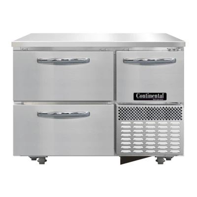 Continental Refrigerator RA43SN-U-D 43" W Stainless Steel Solid Undercounter Shallow Depth Refrigerated Base - 115 Volts