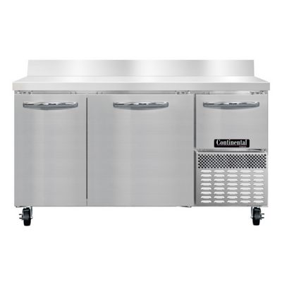 Continental Refrigerator FA60SNBS 60" W Stainless Steel Freezer Base Shallow Depth Worktop Unit - 115 Volts