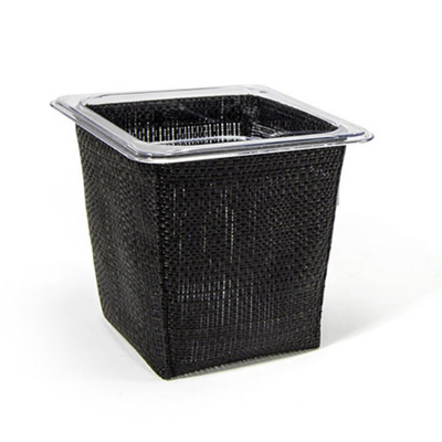 FOH BHO134BKV21 7" W Black Plastic 1- Compartment Metroweave Flatware Divider Set