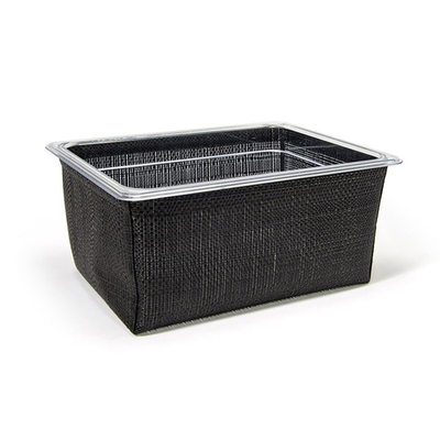 FOH BHO135BKV21 12.5" W x 10" D x 5.75" H Weave Black Plastic Rectangular Deep 1/2 Size Metroweave Housing or Pan Set